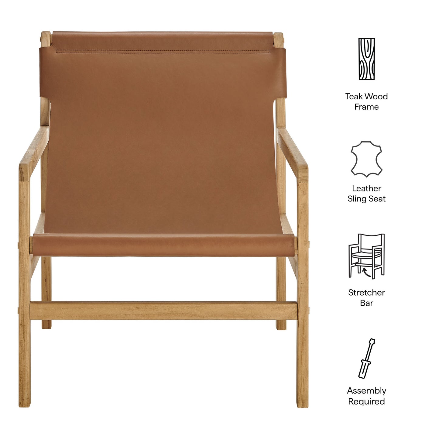 Sonora Leather Sling Chair by Modway EEI-7324 FredCo