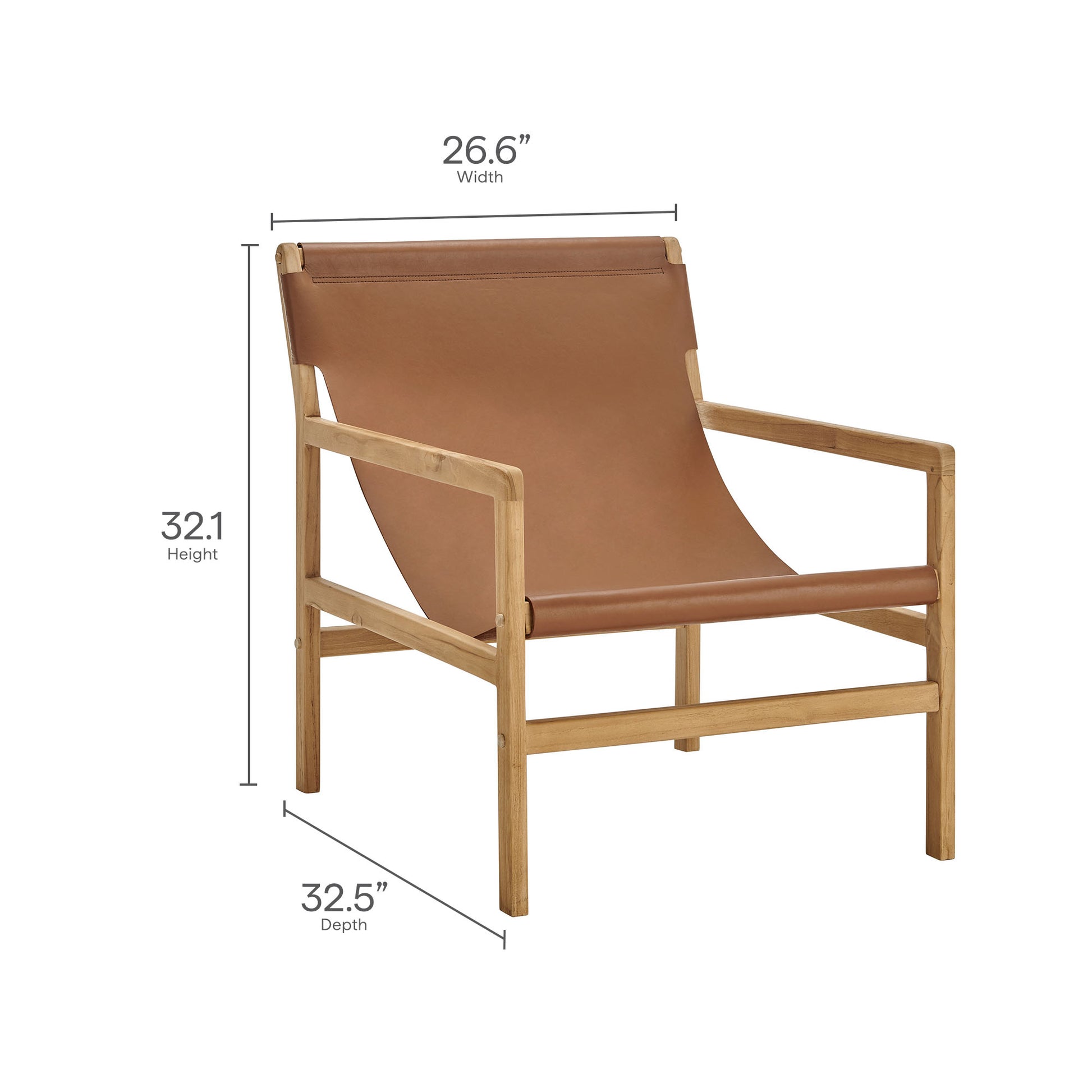 Sonora Leather Sling Chair by Modway EEI-7324 FredCo