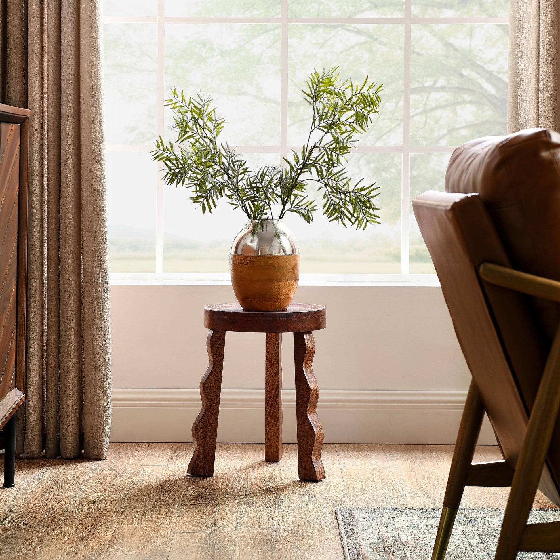 Sorrel Carved Wood Stool by Modway EEI-7140 FredCo