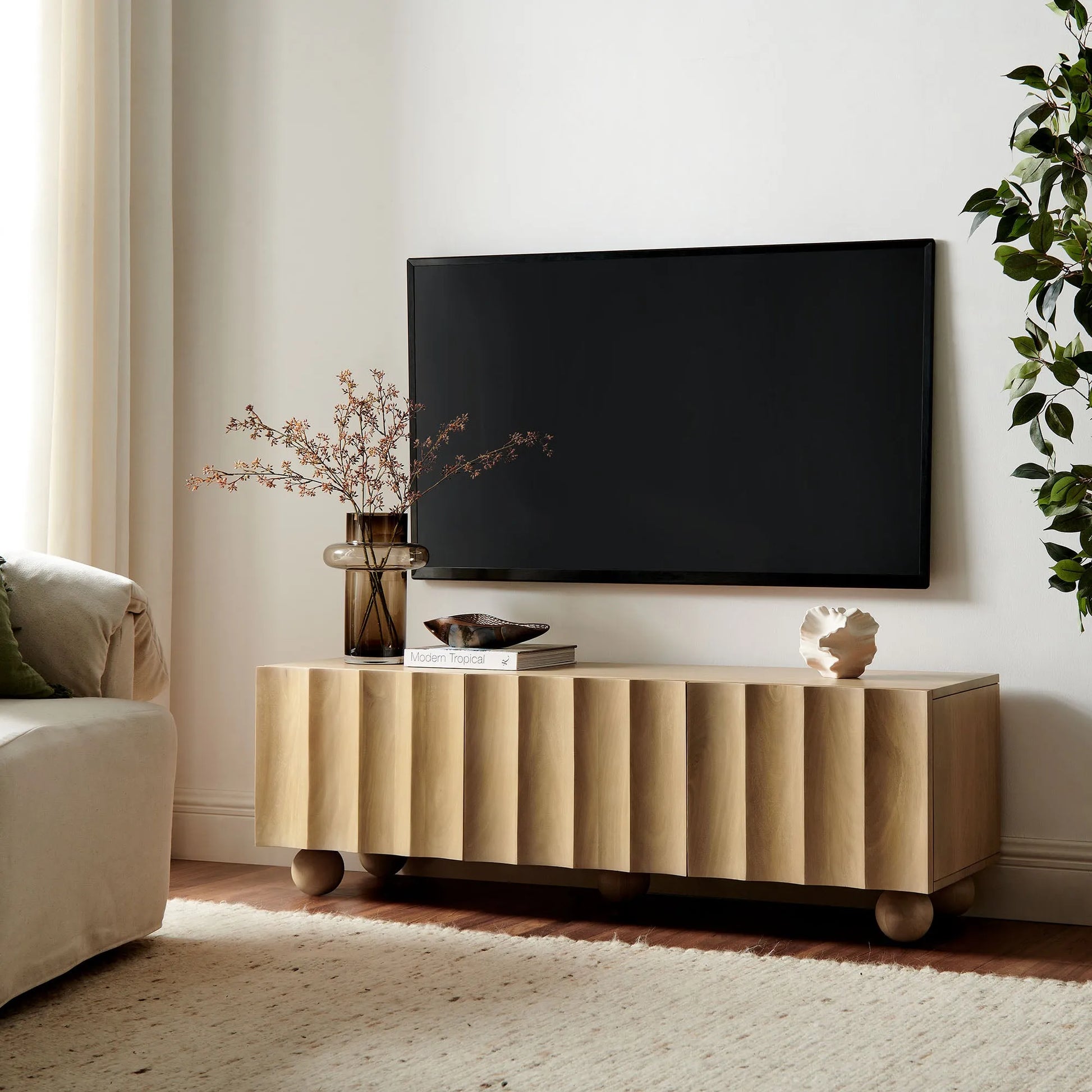Sorren Scalloped 54" Wood TV Stand by Modway EEI-7183 FredCo