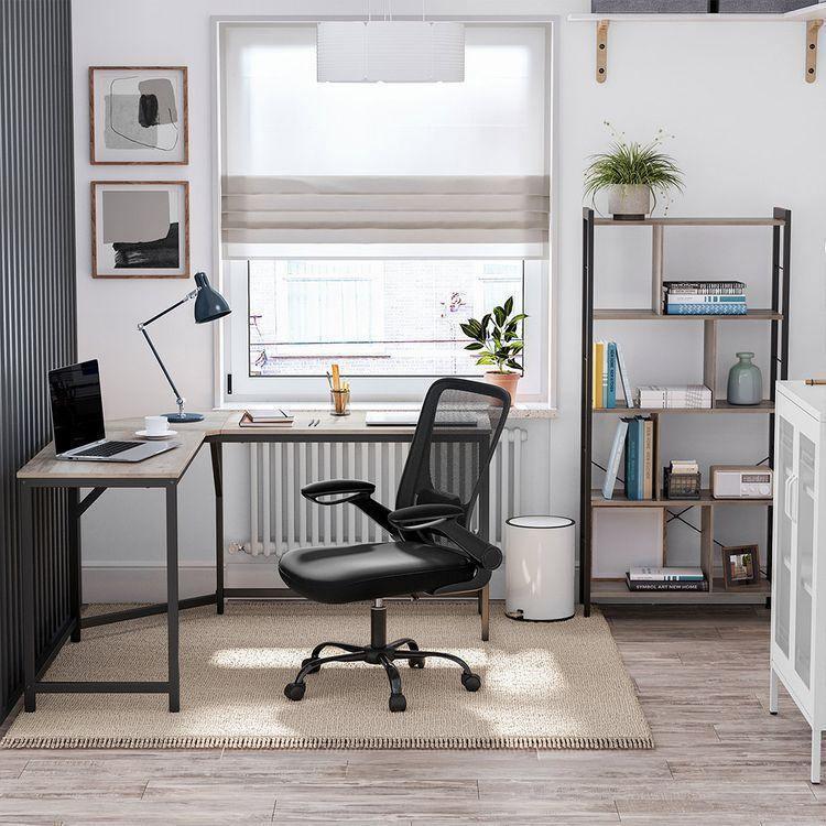 Space-Saving Corner Desk 58" Greige FredCo