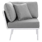 Stance 4 Piece Outdoor Patio Aluminum Sectional Sofa Set, EEI-5755 FredCo