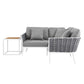 Stance 4 Piece Outdoor Patio Aluminum Sectional Sofa Set, EEI-5755 FredCo