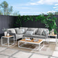 Stance 7 Piece Outdoor Patio Aluminum Sectional Sofa Set, EEI-5756 FredCo