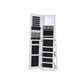 Standing LED Mirror Jewelry Cabinet White FredCo
