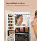 Standing LED Mirror Jewelry Cabinet White FredCo