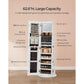 Standing LED Mirror Jewelry Cabinet White FredCo