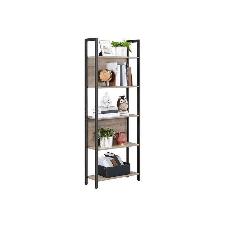 Steel Frame 5-Tier Bookshelf FredCo