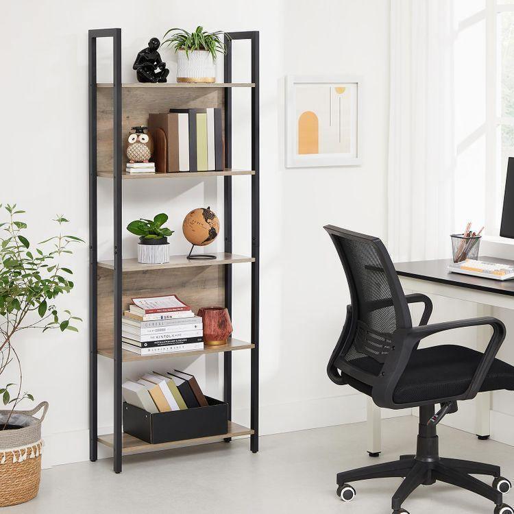 Steel Frame 5-Tier Bookshelf FredCo