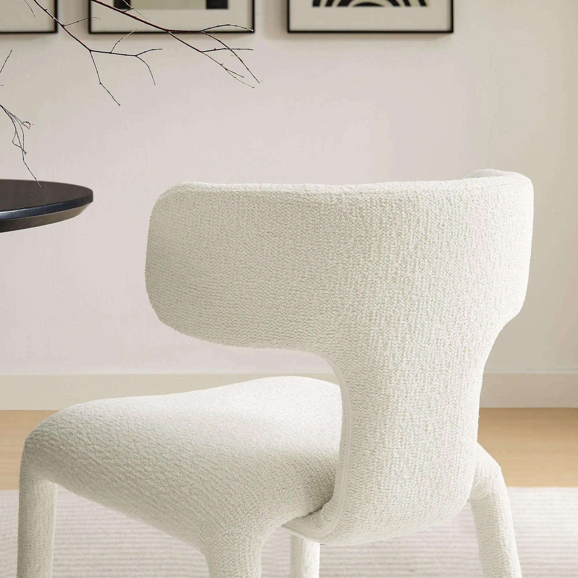 Stellan Curved Back Boucle Upholstered Dining Chair Set of 2 by Modway EEI-7230 FredCo