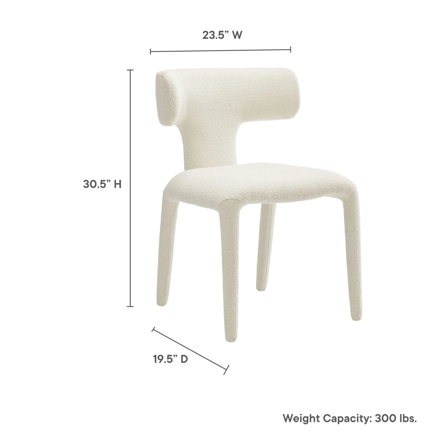 Stellan Curved Back Boucle Upholstered Dining Chair Set of 2 by Modway EEI-7230 FredCo