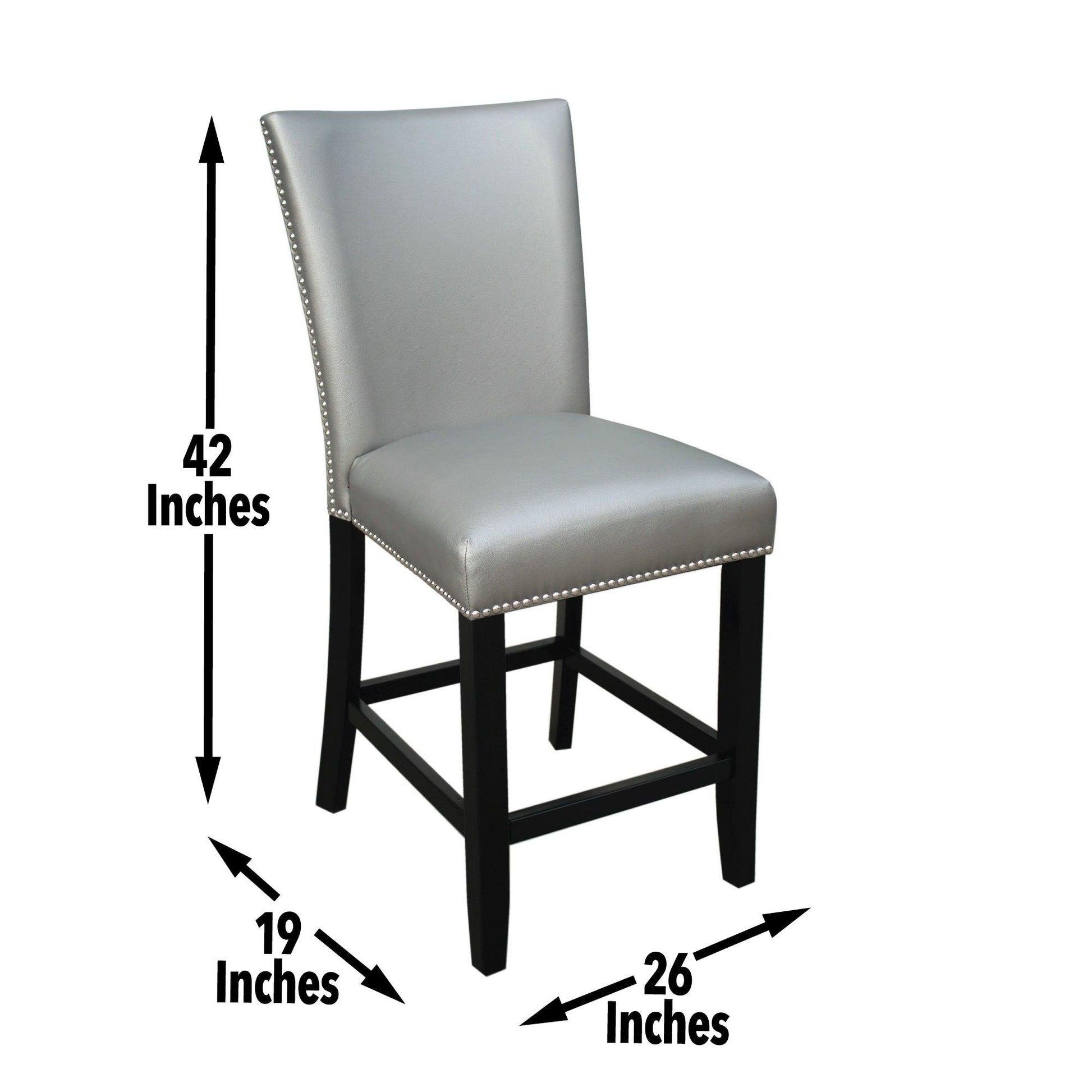 Steve Silver Camila - PU Counter Chair (Set of 2) - Silver CM420CCSN FredCo