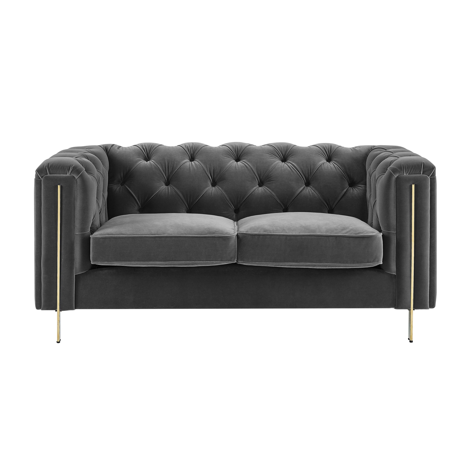 Steve Silver Charlene - Velvet Loveseat - Gray CH100LGY FredCo