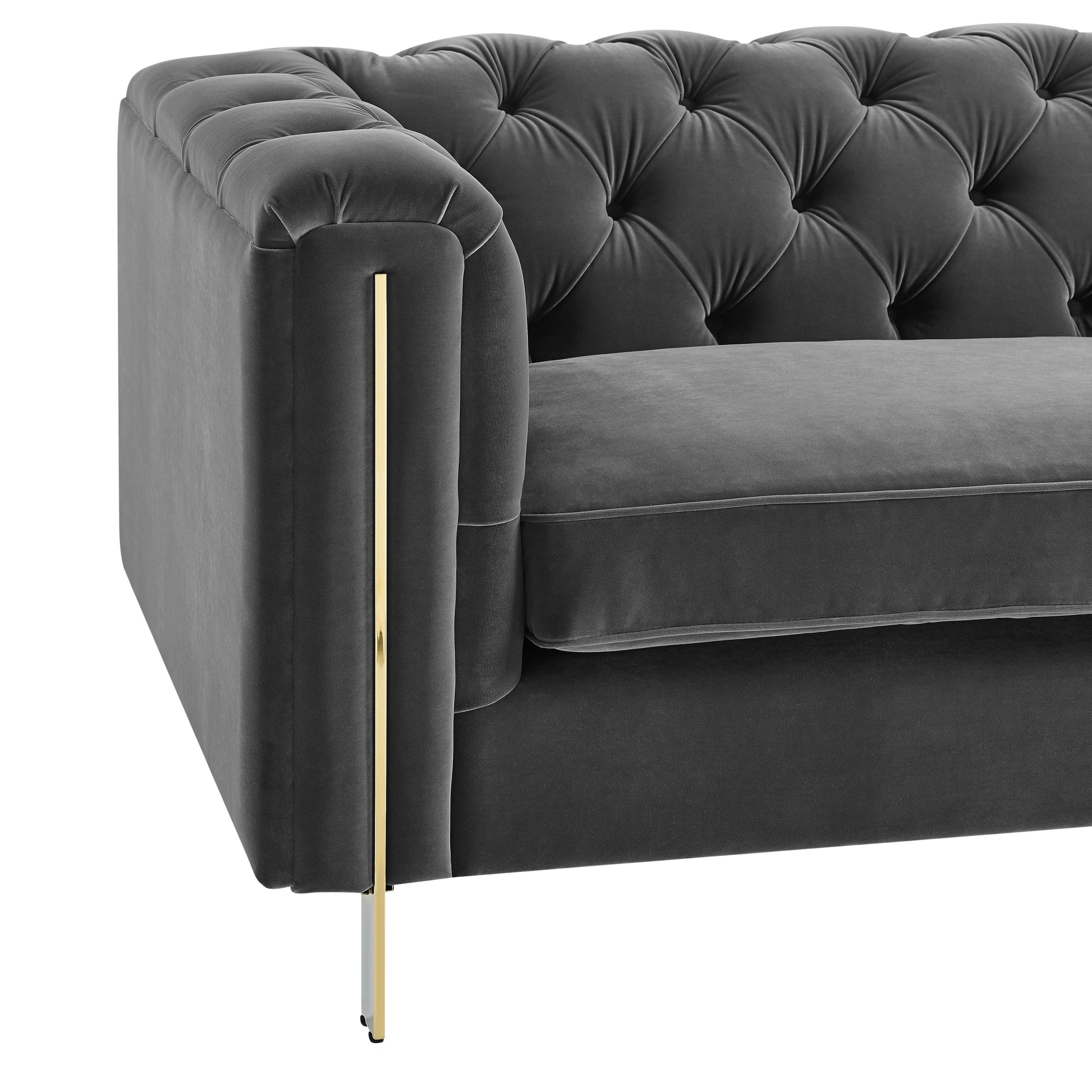 Steve Silver Charlene - Velvet Loveseat - Gray CH100LGY FredCo