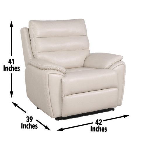 Steve Silver Contemporary Ivory Leather Reclining Chair DU850C FredCo