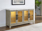 Steve Silver Csrena - Lighted White Marble Sideboard - Brown CA520WSB FredCo