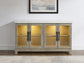 Steve Silver Csrena - Lighted White Marble Sideboard - Brown CA520WSB FredCo