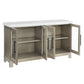 Steve Silver Csrena - Lighted White Marble Sideboard - Brown CA520WSB FredCo