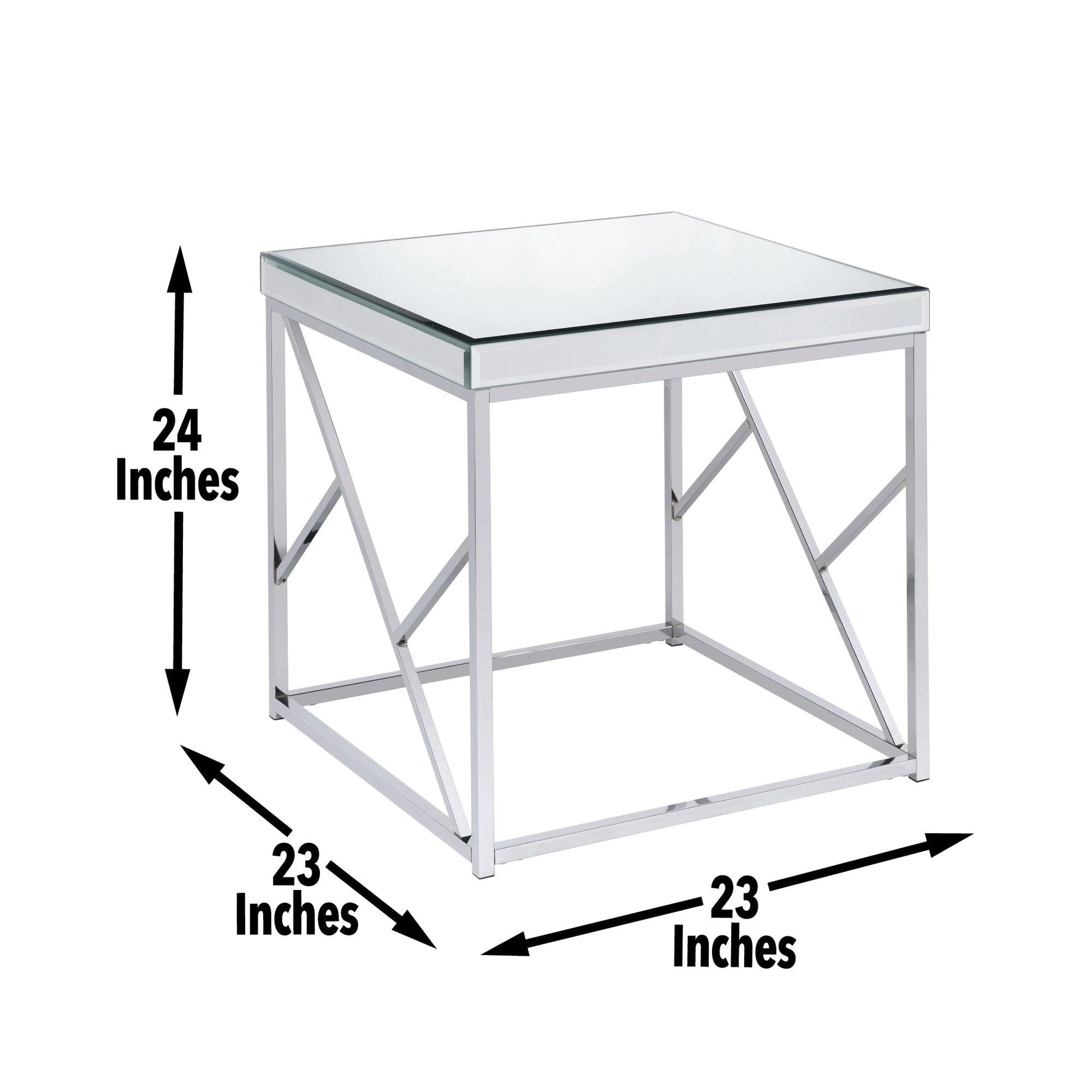 Steve Silver Evelyn - Mirror Top End Table - Silver EV300E FredCo