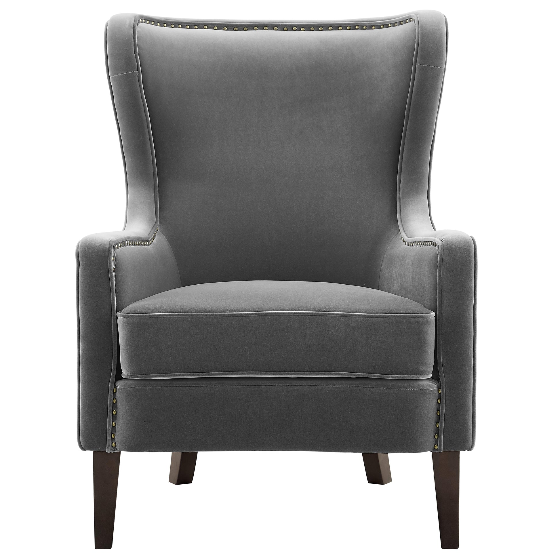 Steve Silver Rosco - Velvet Wingback Chair - Charcoal RC850ACC FredCo