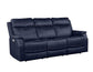 Steve Silver Tailored Dual Recliner Sofa Dark Blue FredCo