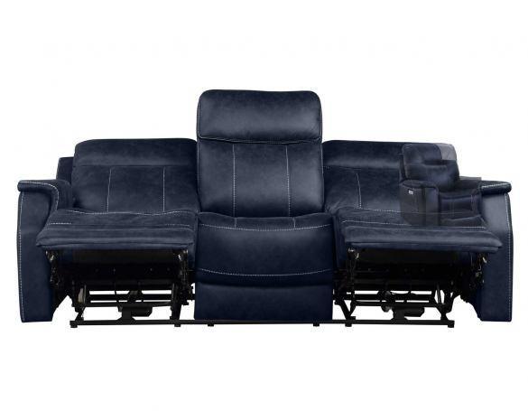 Steve Silver Tailored Dual Recliner Sofa Dark Blue FredCo