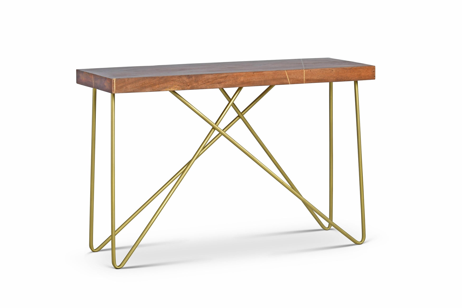 Steve Silver Walter - Brass Inlay Sofa Table - Brown WT300S FredCo