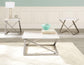 Steve Silver Zurich - End Table With Faux White Marble Top - White ZU100E FredCo