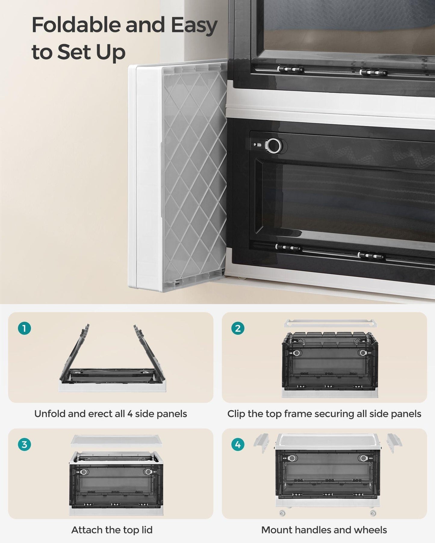 Storage Bins White and Gray FredCo