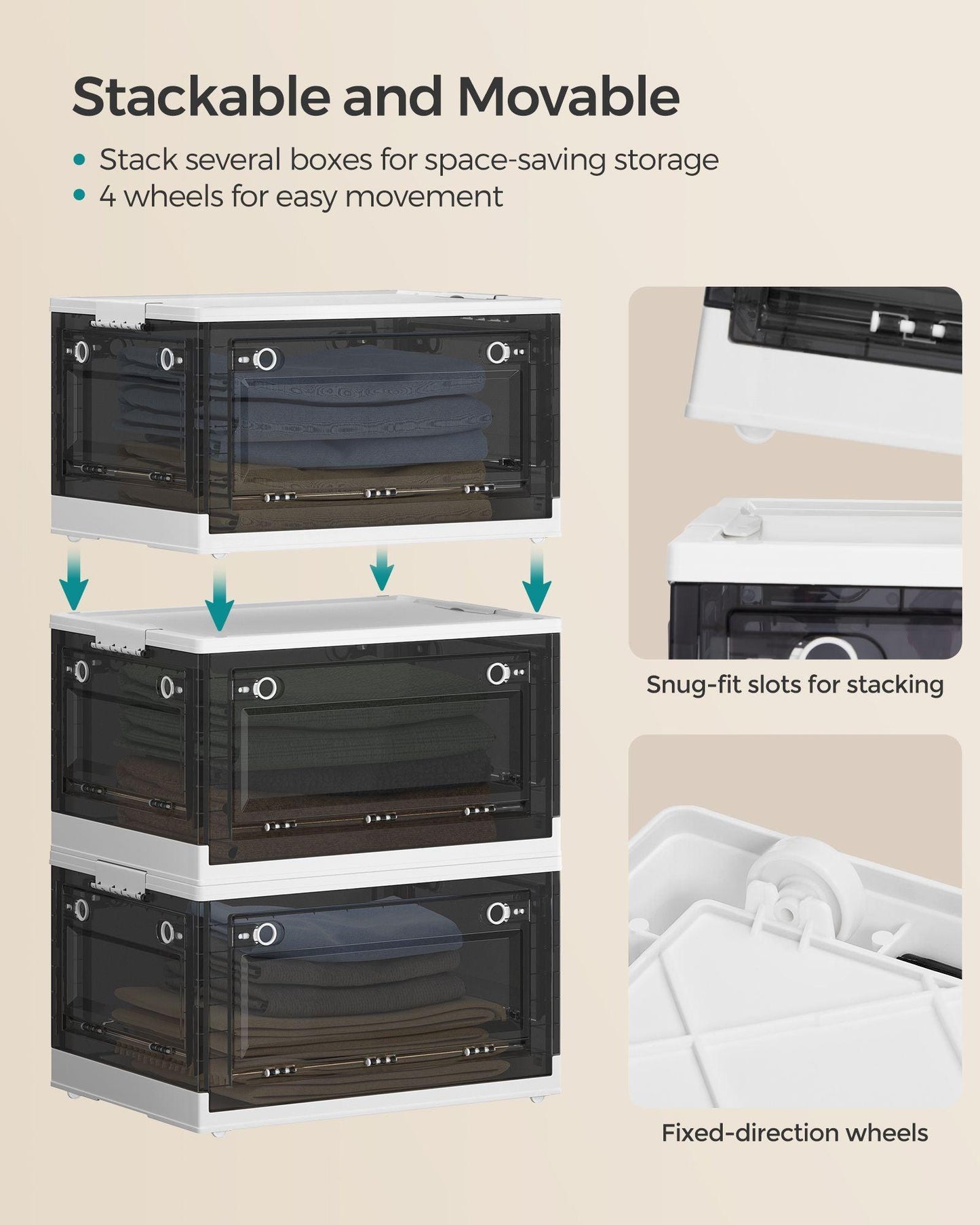 Storage Bins White and Gray FredCo