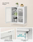 Storage Cabinet With 2 Mesh Doors Matte White FredCo