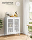 Storage Cabinet With 2 Mesh Doors Matte White FredCo