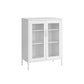 Storage Cabinet With 2 Mesh Doors Matte White FredCo