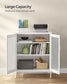 Storage Cabinet With 2 Mesh Doors Matte White FredCo