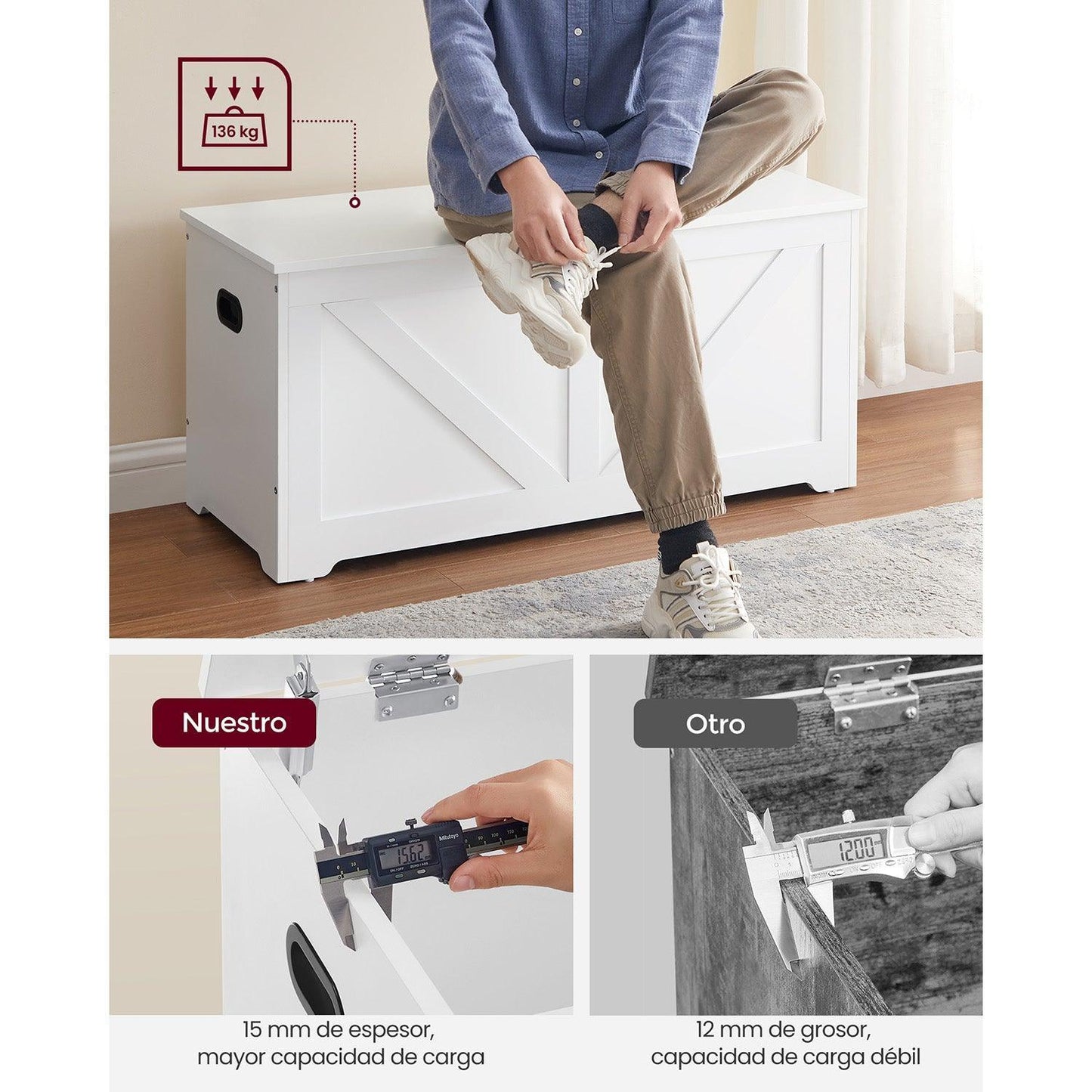 Storage Chest Matte White FredCo