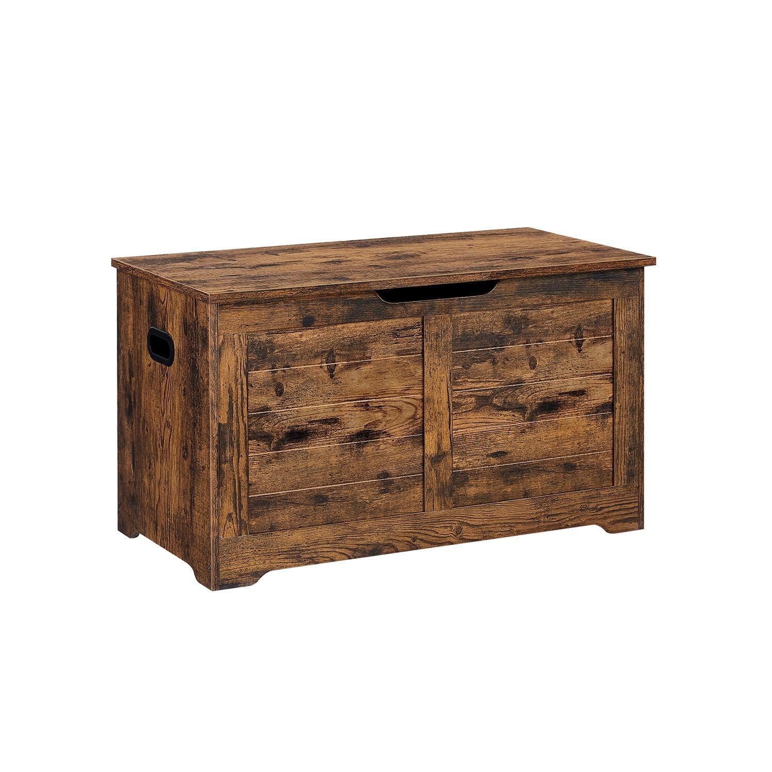 Storage Chest with 2 Safety Hinges Rustic Brown FredCo