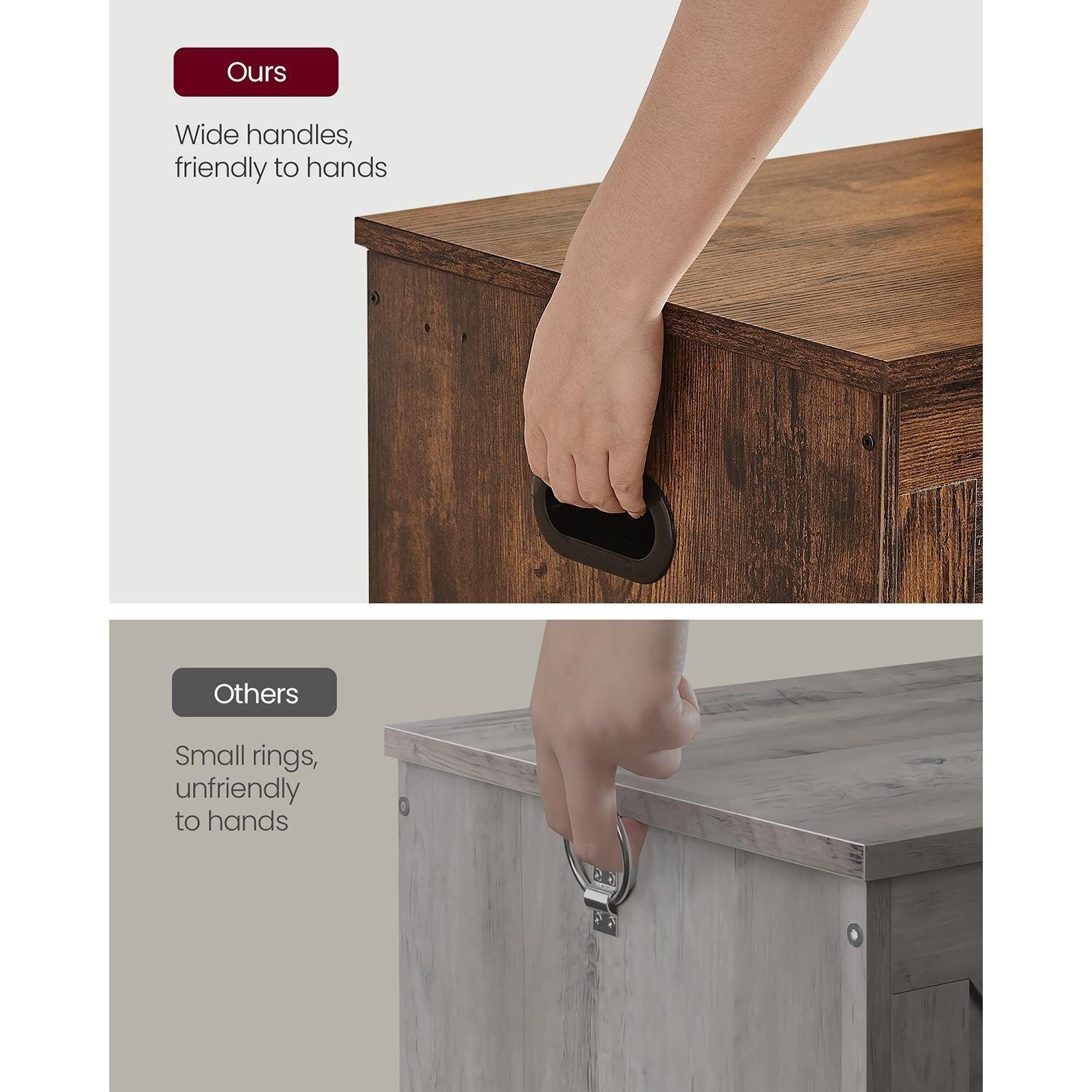 Storage Chest with 2 Safety Hinges Rustic Brown FredCo