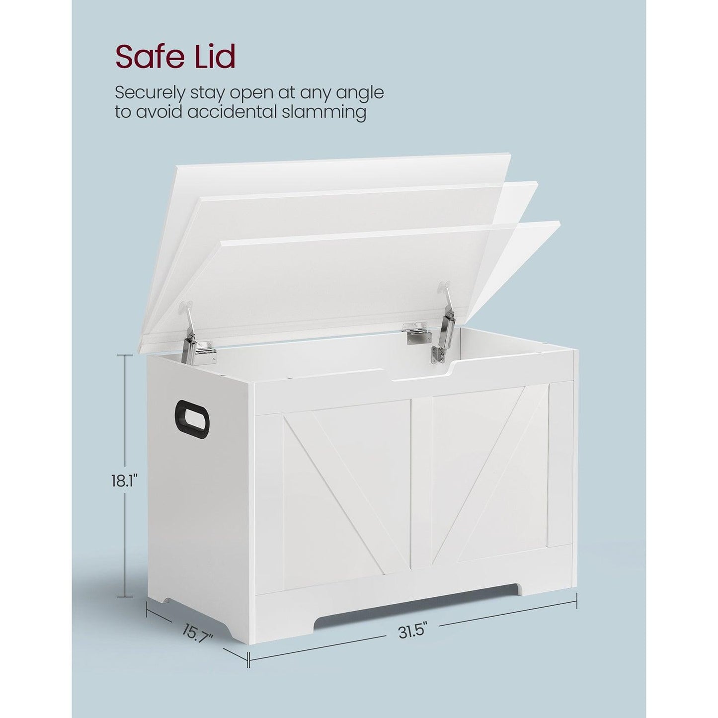Storage Chest with 2 Safety Hinges White FredCo