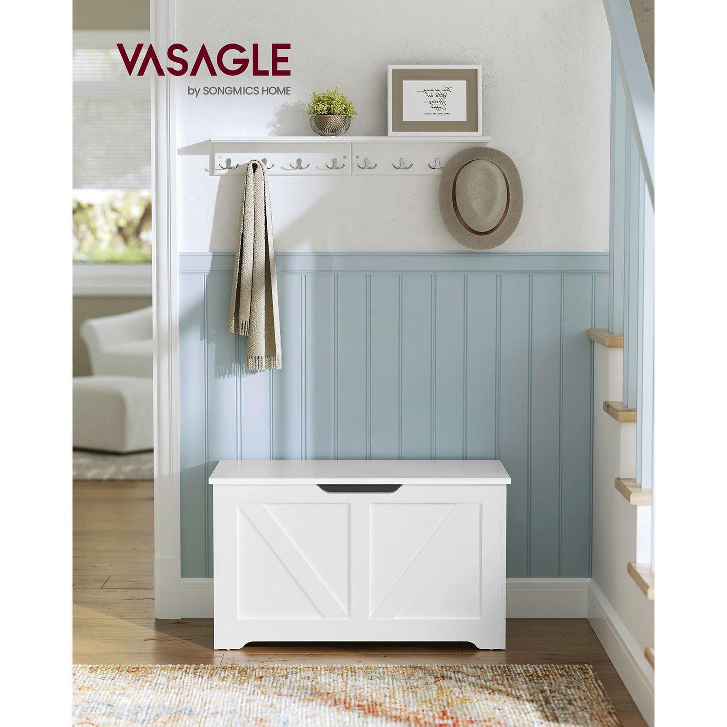 Storage Chest with 2 Safety Hinges White FredCo
