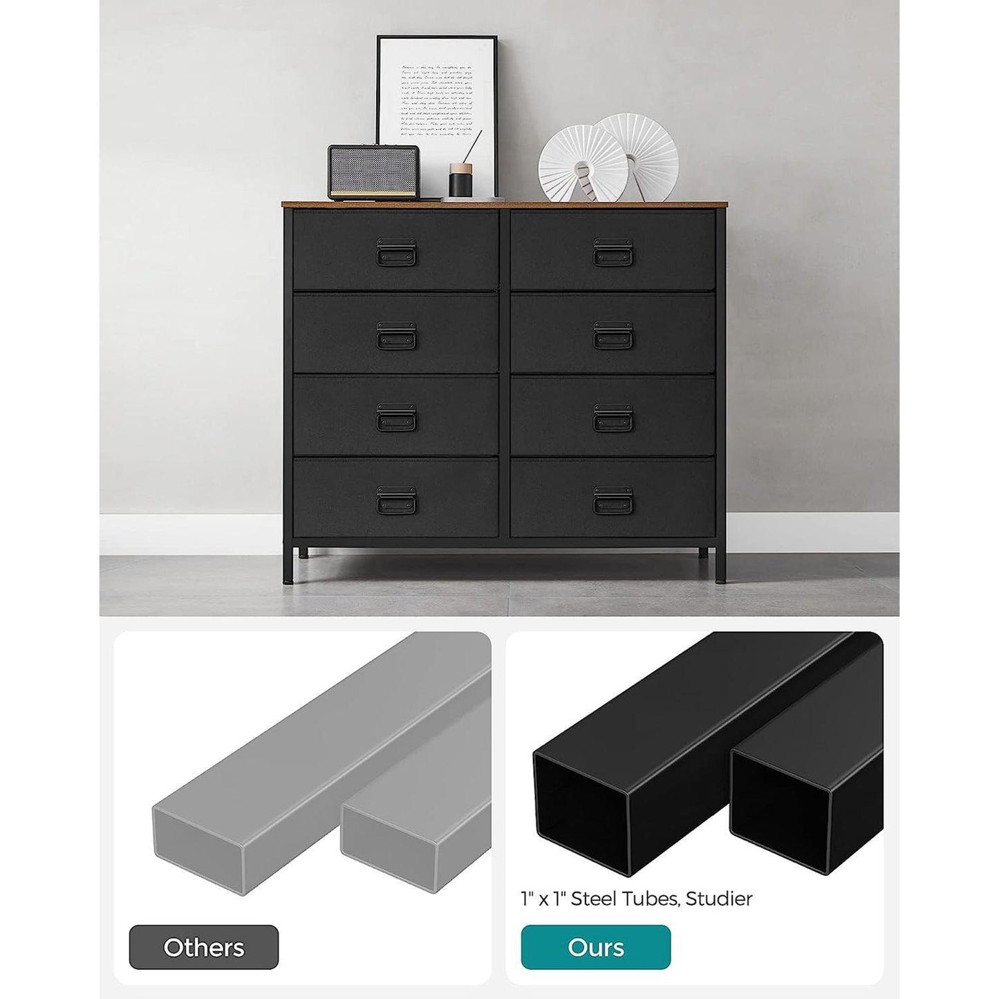 Storage Organizer Unit with 8 Fabric Drawers FredCo