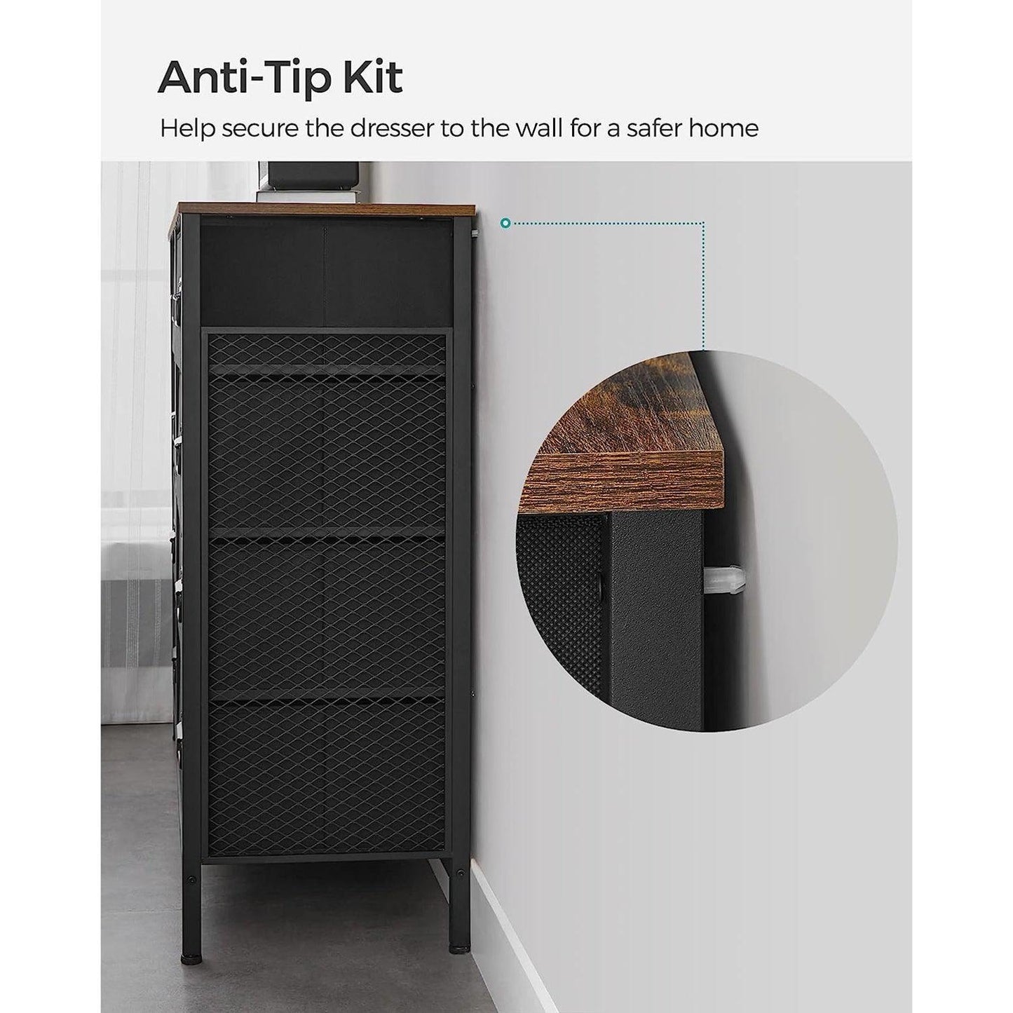 Storage Organizer Unit with 8 Fabric Drawers FredCo