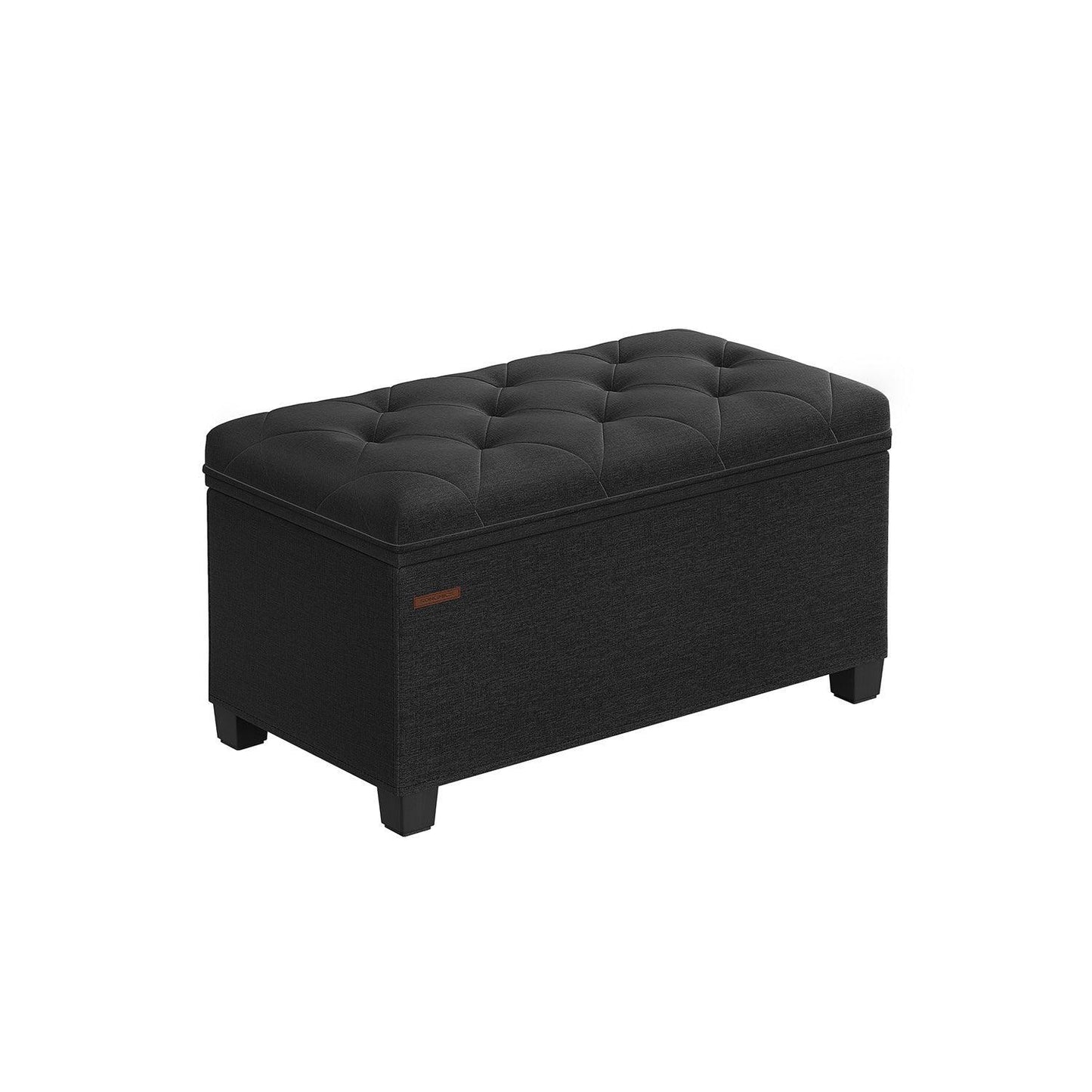 Storage Ottoman Bench Black FredCo