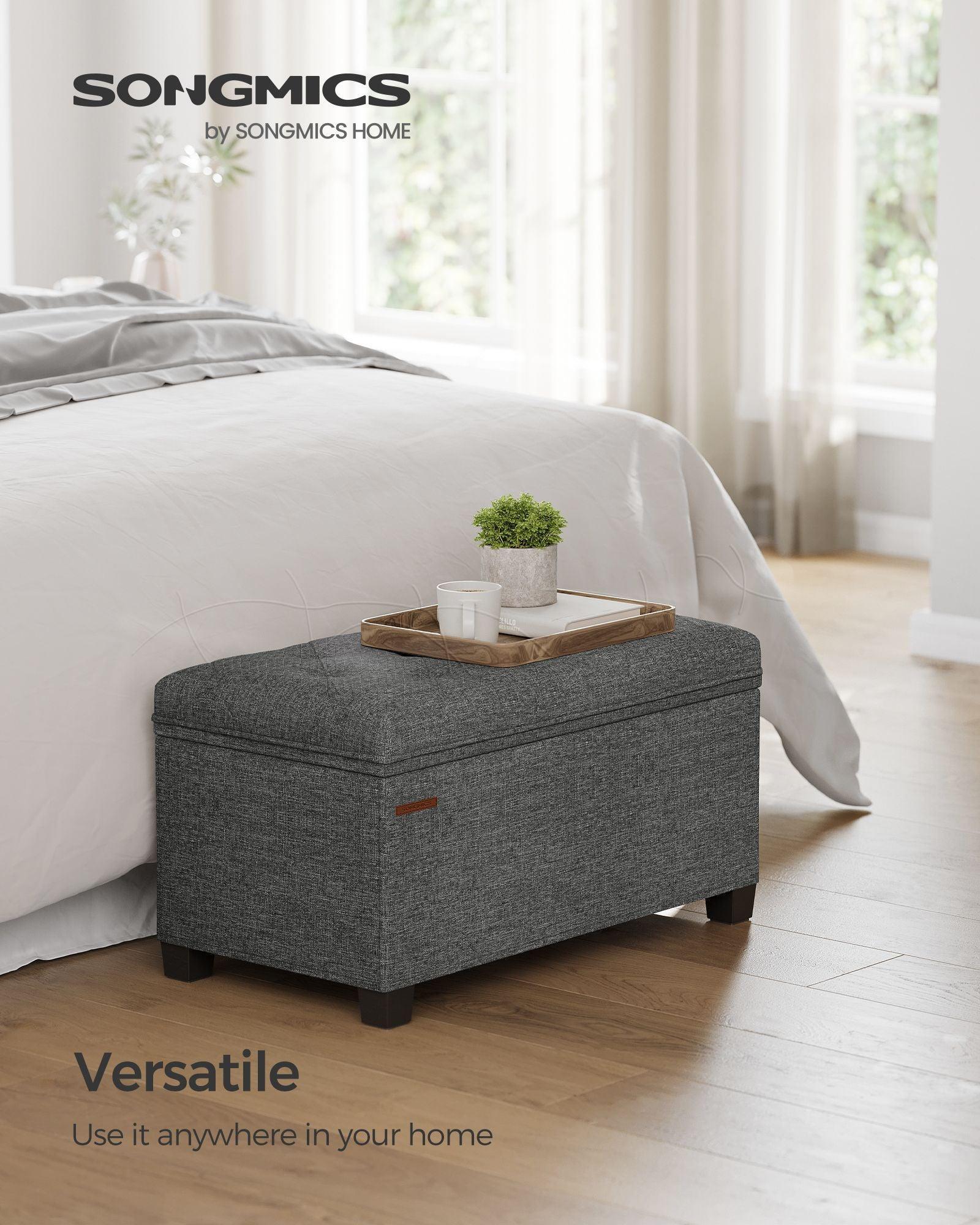 Storage Ottoman Bench Dark Gray FredCo