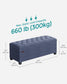 Storage Ottoman Bench Light Denim Blue FredCo