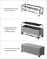 Storage Ottoman Bench Light Gray FredCo