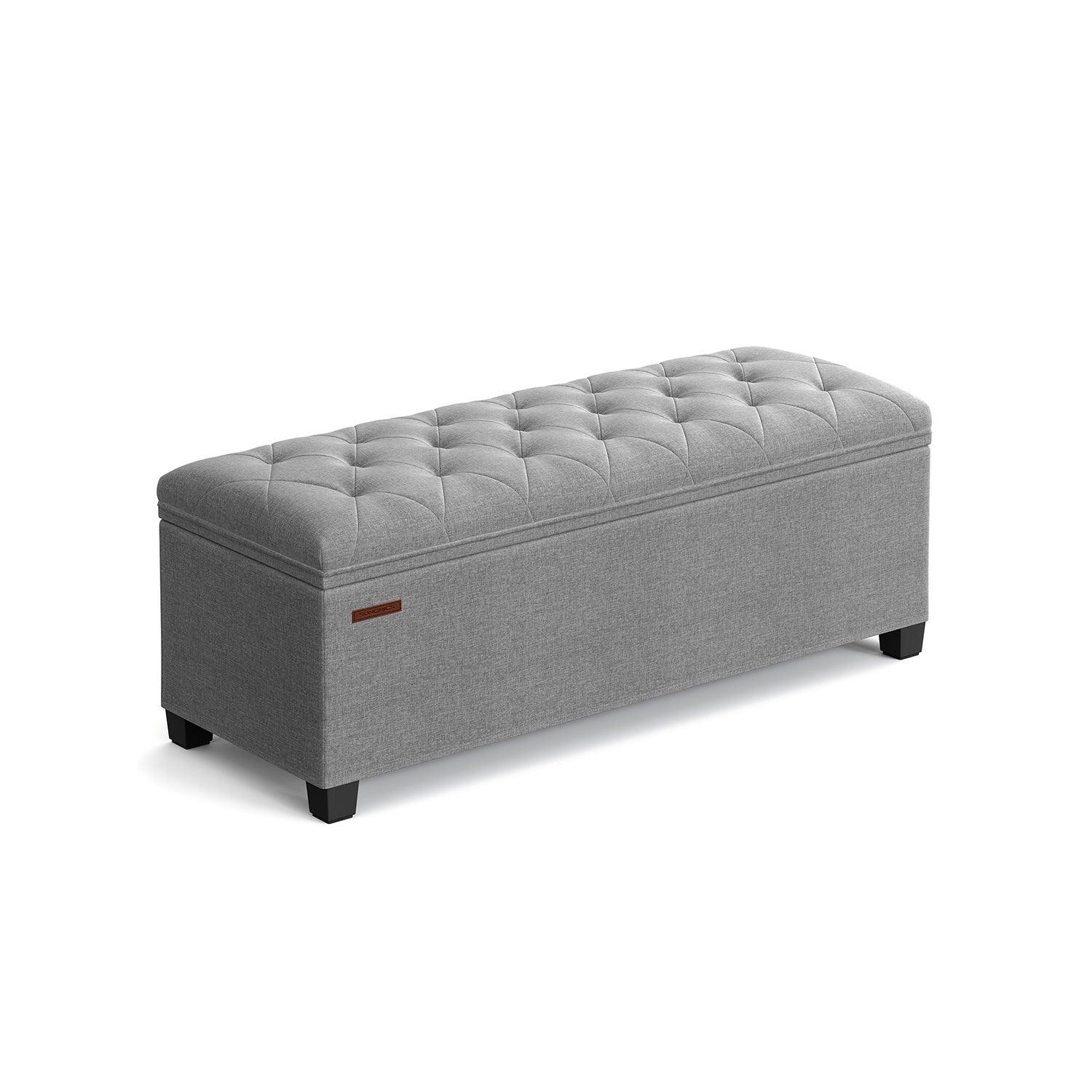 Storage Ottoman Bench Light Gray FredCo