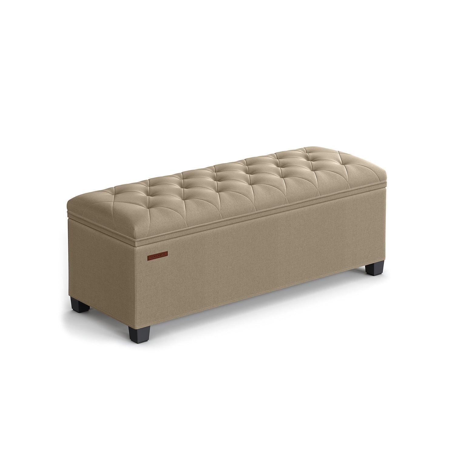 Storage Ottoman Bench Light Taupe FredCo