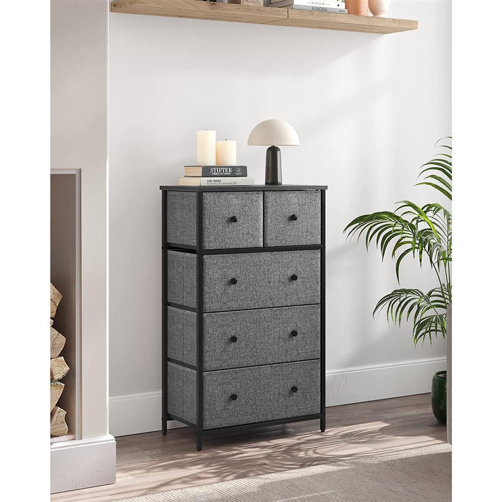 Storage Tower with 5 Fabric Drawers FredCo