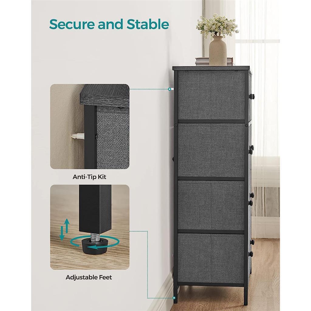 Storage Tower with 5 Fabric Drawers FredCo