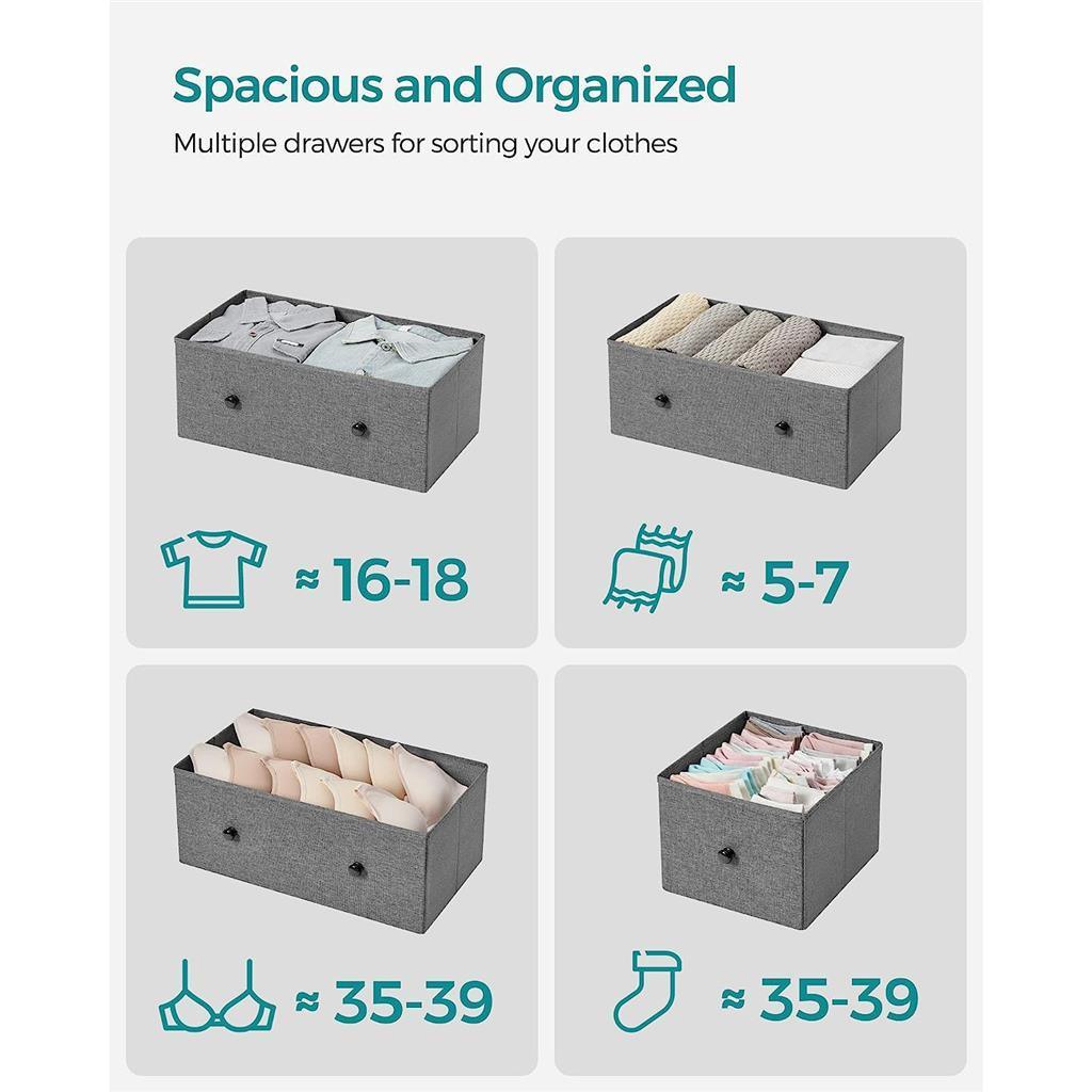 Storage Tower with 5 Fabric Drawers FredCo